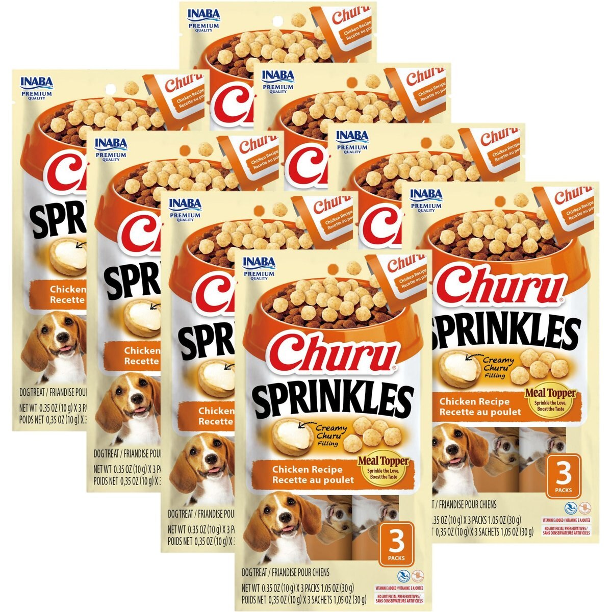 Inaba Churu Sprinkles Chicken Recipe Grain-Free Soft & Chewy Dog Treats, 0.35-oz tube, 24 count
