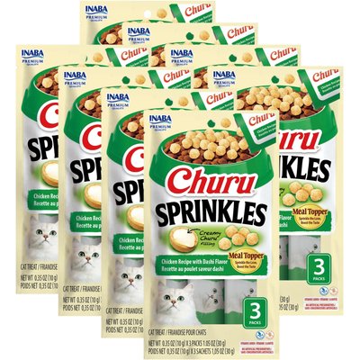 Inaba Inaba Churu Sprinkles Chicken Recipe with Dashi Flavor Grain-Free Cat Treats, 0.35-oz tube, 24 count