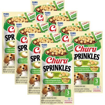 Inaba Inaba Churu Sprinkles Chicken & Vegetable Recipe Grain-Free Soft & Chewy Dog Treats, 0.35-oz tube, 24 count