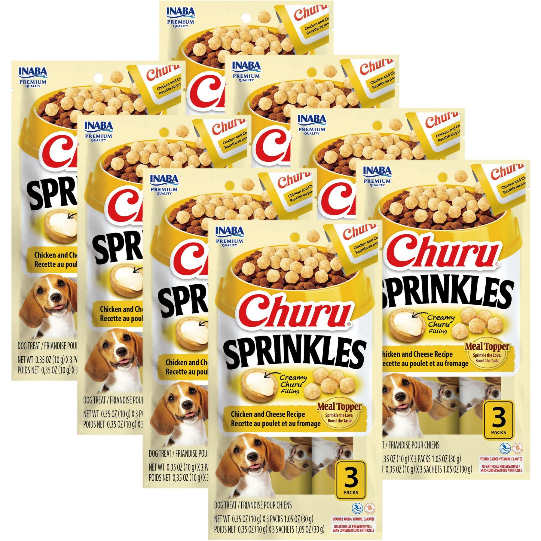 Inaba Churu Sprinkles Chicken & Cheese Recipe Grain-Free Soft & Chewy Dog Treats, 0.35-oz tube, 24 count