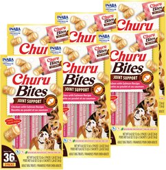 Inaba Churu Bites Joint Support Chicken with Salmon Recipe Grain-Free Soft & Chewy Dog Treats, 0.42-oz tube, 18 count
