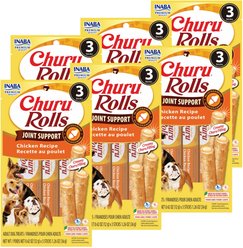 Inaba Churu Rolls Joint Support Chicken Recipe Grain-Free Soft & Chewy Dog Treats, 0.42-oz tube, 18 count