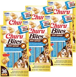 Inaba Churu Bites Joint Support Chicken with Cheese Recipe Grain-Free Soft & Chewy Dog Treats, 0.42-oz tube, 18 count