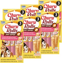 Inaba Churu Rolls Joint Support Chicken with Salmon Recipe Grain-Free Soft & Chewy Dog Treats, 0.42-oz tube, 18 count