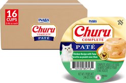 Inaba Churu Complete Chicken Recipe with Tuna Grain-Free, High Moisture Pate Wet Cat Food, 2.46-oz cup, case of 16 slide 1 of 2