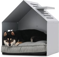 RYPetmia Sturdy Indoor Dog House with Washable Removable Cushion, Gray
