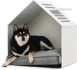 RYPetmia Sturdy Indoor Dog House with Washable Removable Cushion, White