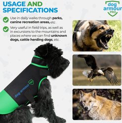 Dog Armour PRO Anti-Bite Protective Dog Vest, Green, Small slide 2 of 9
