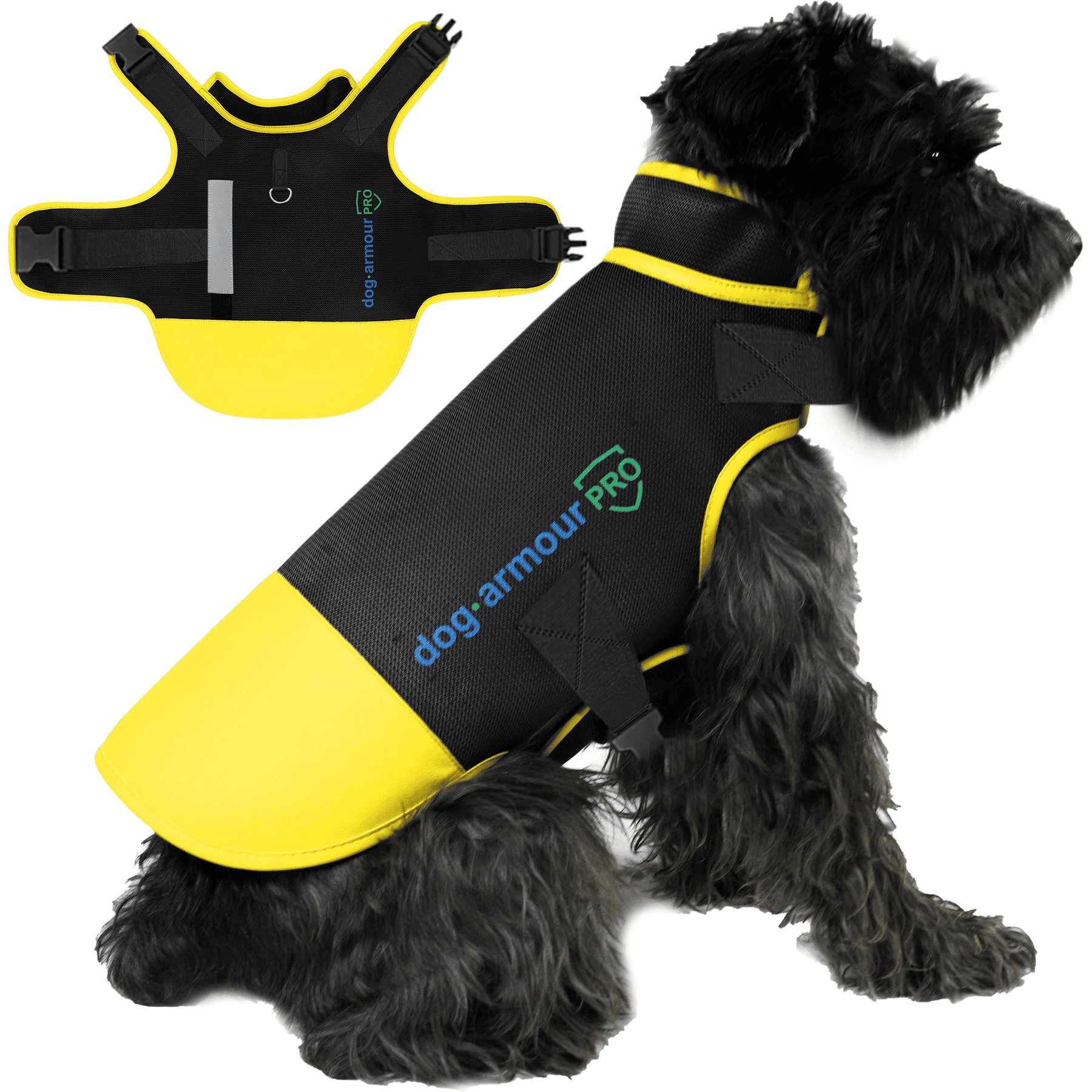 Dog Armour PRO Anti-Bite Protective Dog Vest, Yellow, Small