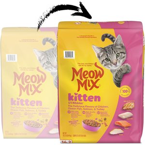 Meow Mix Kitten Li’l Nibbles Dry Cat Food, 14.2-lb bag