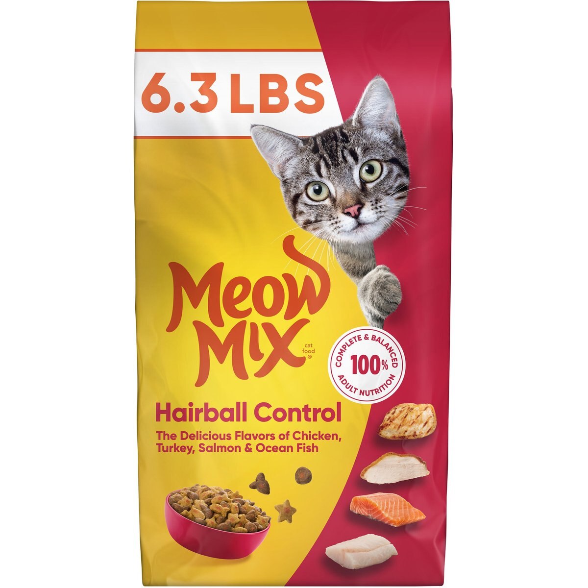 Meow Mix Hairball Control Adult Dry Cat Food, 18.9-lb bundle