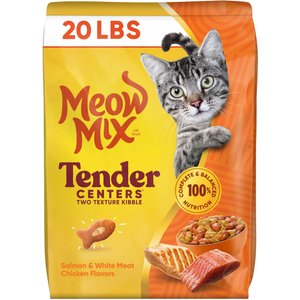 Meow Mix Tender Centers with Salmon & White Meat Chicken Flavored Dry Cat Food, 20-lb bag