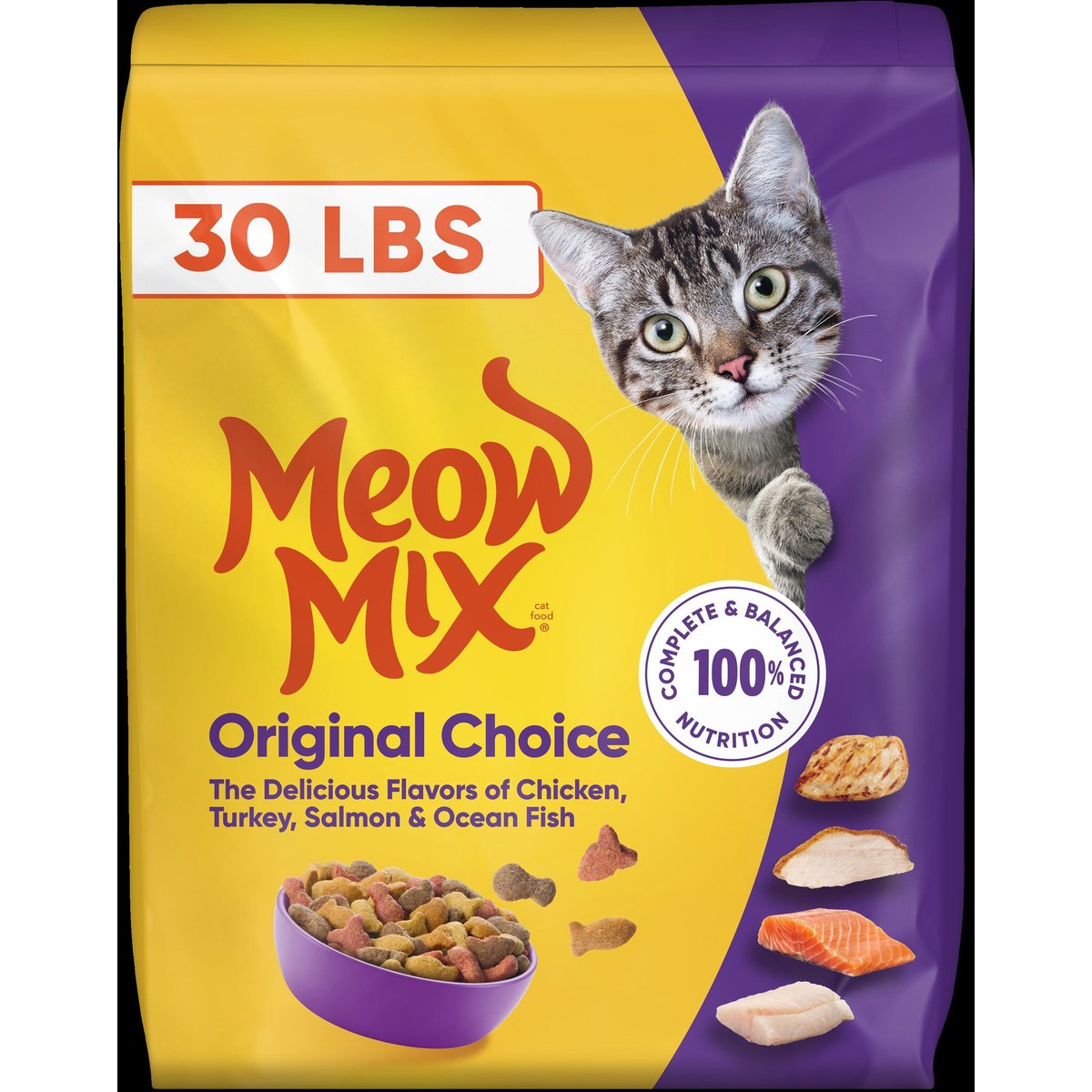 Meow Mix Original Choice Dry Cat Food, 30-lb bag