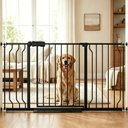 WAOWAO Extra Wide Pressure Mounted Adjustable Metal Pet Dog Gate, 63-72-in, Black