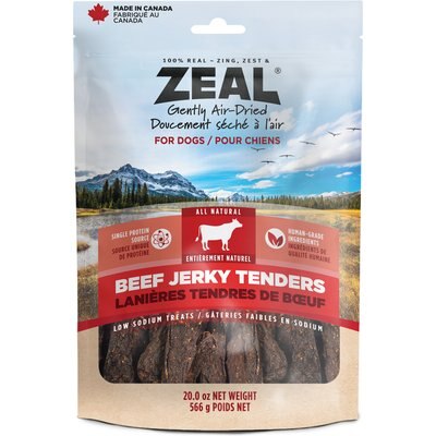ZEAL ZEAL Gently Air-Dried All-Natural Grain-Free Beef Jerky Tenders Dog Treats, 20-oz bag