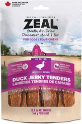 ZEAL Gently Air-Dried All-Natural Grain-Free Duck Jerky Tenders Dog Treats, 20-oz bag