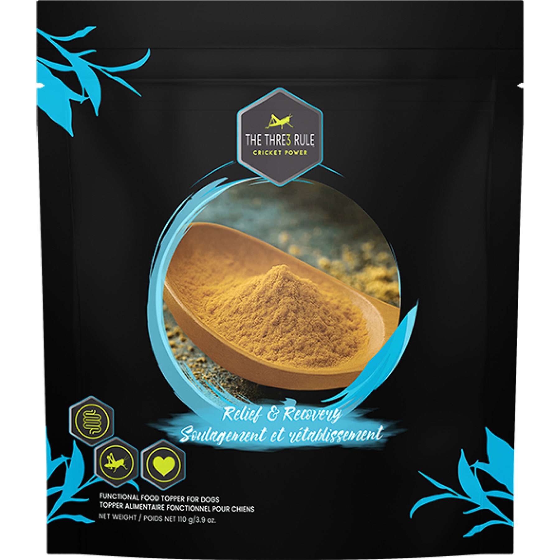 The Thre3 Rule Relief & Recovery Powder Supplement Dog Supplement Topper, 110-gram