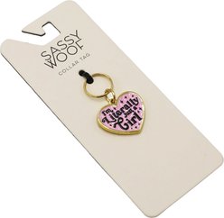 Sassy Woof Just a Girl Collar Dog ID Tag slide 2 of 5