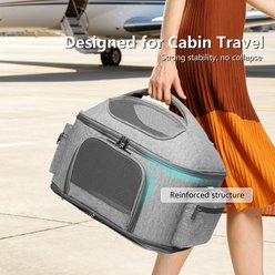 Halinfer Soft-Sided Durable Carry Handle Bag Dog & Cat Carrier Bag, Grey slide 2 of 7