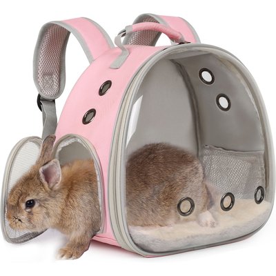 Halinfer Halinfer Clear Bubble Hard Window Rabbit Carrier Backpack, 12.5-in, Pink