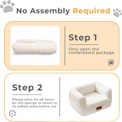 ATJafurn Modern Orthopedic Furniture Style Sofa Dog Bed with Leather Nameplate, White, Medium slide 2 of 9