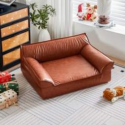 ATJafurn Mid Century Modern Orthopedic Furniture Style Sofa Dog Bed, Brown, Large slide 2 of 8