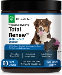 Ultimate Pet Nutrition Total Renew Vitamin & Mineral Beef Flavored Soft Chew Supplement for Dogs, 7.4-oz, 60 count