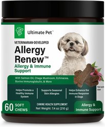 Ultimate Pet Nutrition Renew Allergy Relief Beef Flavored Soft Chew Supplement for Dogs, 7.4-oz, 60 count