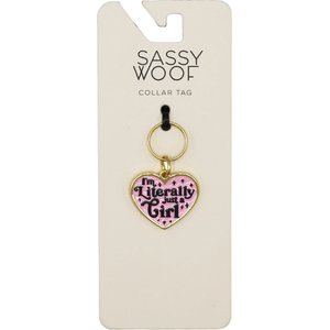 Sassy Woof Just a Girl Collar Dog ID Tag
