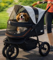 Pet Gear No-Zip Double Dog Stroller, Salt