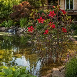 Quinn's Fins Red Water Hibiscus Live Pond Plant, 2 count slide 2 of 2