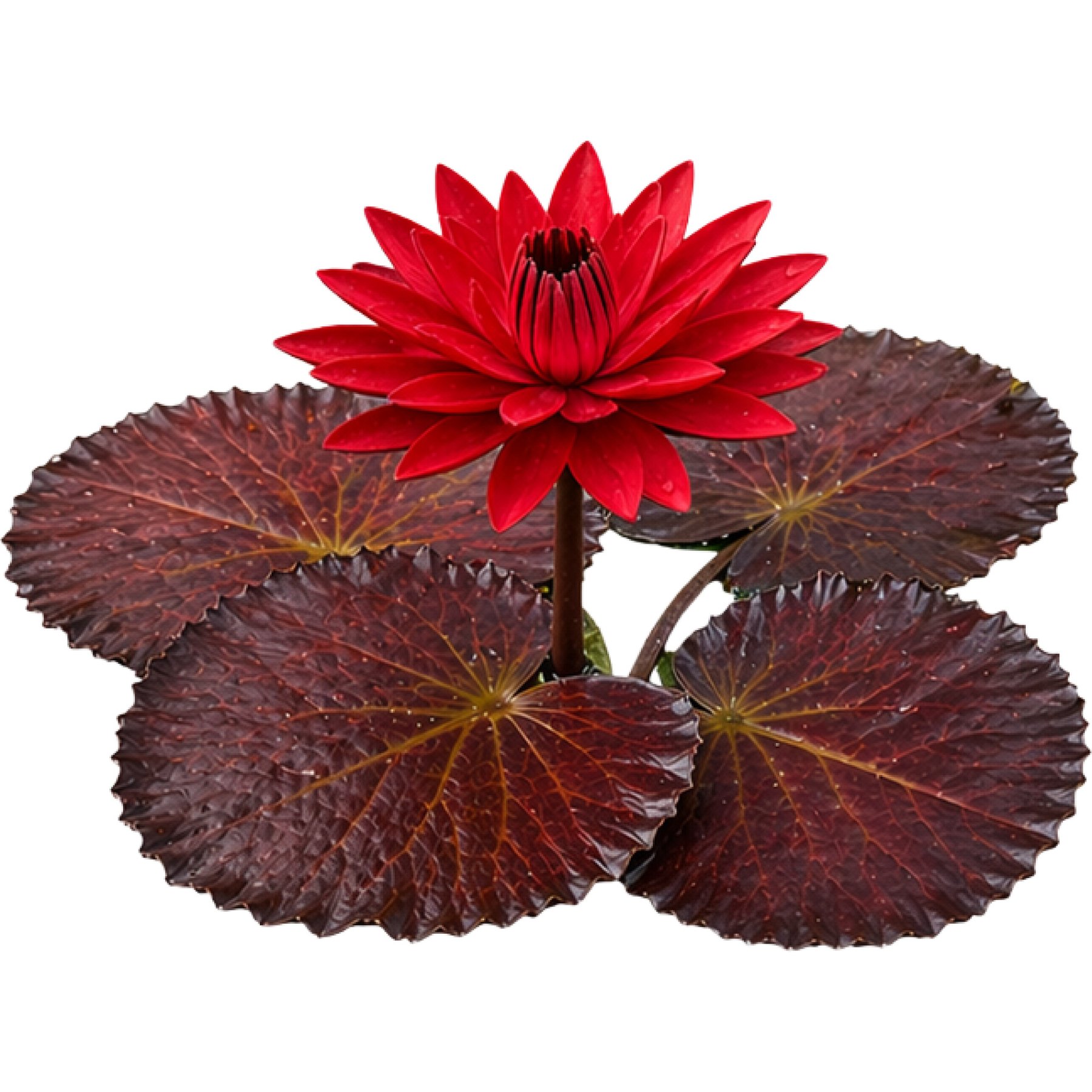 Quinn's Fins Tropical Nightblooming Water Lily Live Pond Plant, Red