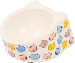 Kitty City Kitty Print Food Storage Melamine Cat Ear Elevated Bowl, Small