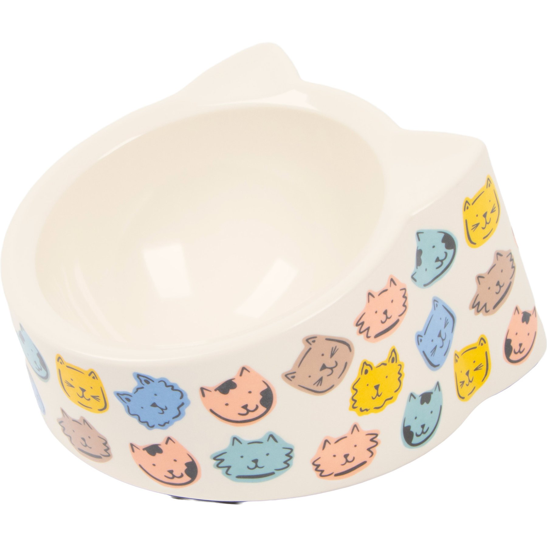 Kitty City Kitty Print Food Storage Melamine Cat Ear Elevated Bowl, Small