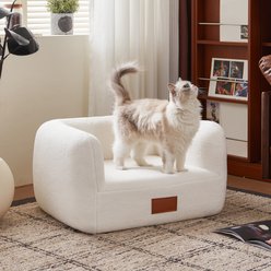 ATJafurn Modern Orthopedic Furniture Style Sofa Dog Bed with Leather Nameplate, White, Medium slide 2 of 9
