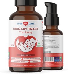 Coco and Luna Cranberry Urinary Tract Health Liquid Supplement for Cats, 2-fl oz bottle