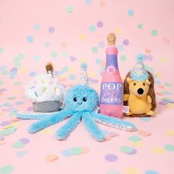 Bundle x Joy Celebration Champagne Squeaky Plush Dog Toy, Pink slide 2 of 6