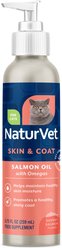 NaturVet Salmon Oil Savory Salmon Flavor Skin & Coat Supplement for Cats, 8.75-fl oz