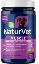 NaturVet Muscle Targeted Care Hip & Joint Bacon & Chicken Flavor Supplement for Dogs, 60 count
