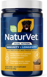 NaturVet Immunity + Longevity Dual Action Hickory Bacon Flavor Supplement for Dogs, 60 count