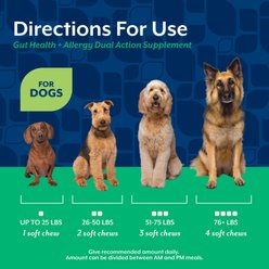 NaturVet Gut Health + Allergy Dual Action Hickory Bacon Flavor Supplement for Dogs, 60 count slide 2 of 7