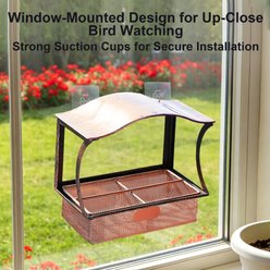 Twinsing Metal Window Bird Feeding Station for Garden Yard with Suction Cups, 5-cup slide 2 of 7