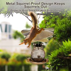 Twinsing Cat Shaped Hanging Outside Garden Yard Metal Bird Feeder, 8-cup slide 2 of 7
