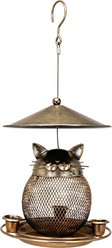 Twinsing Cat Shaped Hanging Outside Garden Yard Metal Bird Feeder, 8-cup