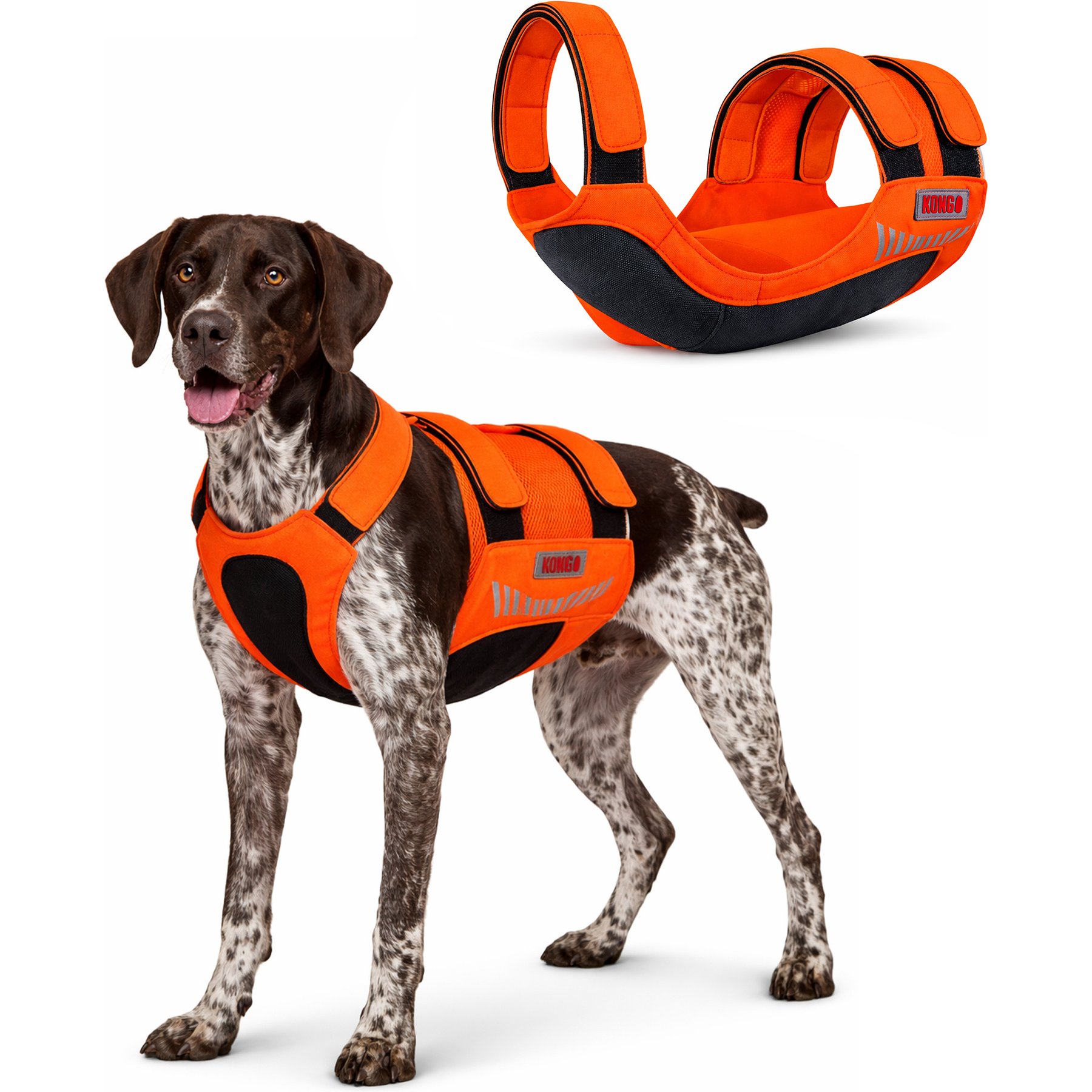 KONG Sport Trigger Polyster Dog Safety Vest, Blaze Orange, Medium