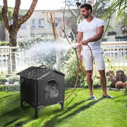 Rest-Eazzzy Waterproof Insulated Heated Cat House, Black, Medium slide 2 of 7