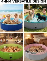 furrybaby Kiddie Foldable Dog Swimming Pool, Large, 47-in, Pink slide 2 of 9