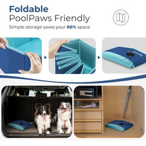furrybaby Collapsible Foldable Dog Swimming Pool, Small, 32-in, Navy