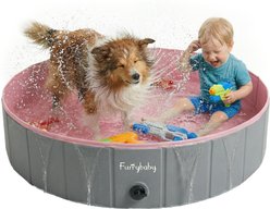 furrybaby Collapsible Foldable Dog Swimming Pool, Medium, 39-in, Pink