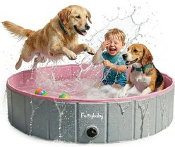 furrybaby Kiddie Foldable Dog Swimming Pool, Large, 47-in, Pink